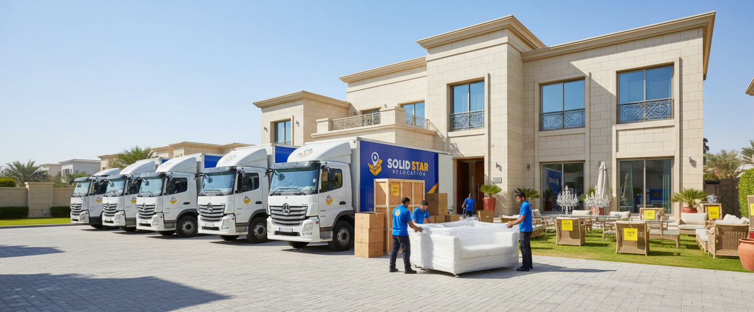 Villa Movers in Dubai where mover busy to pack home sofas to put in truck