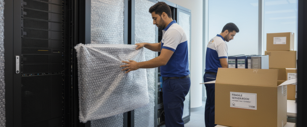 Professional house movers in  Dubai Safely packing home furniturre inside a villa