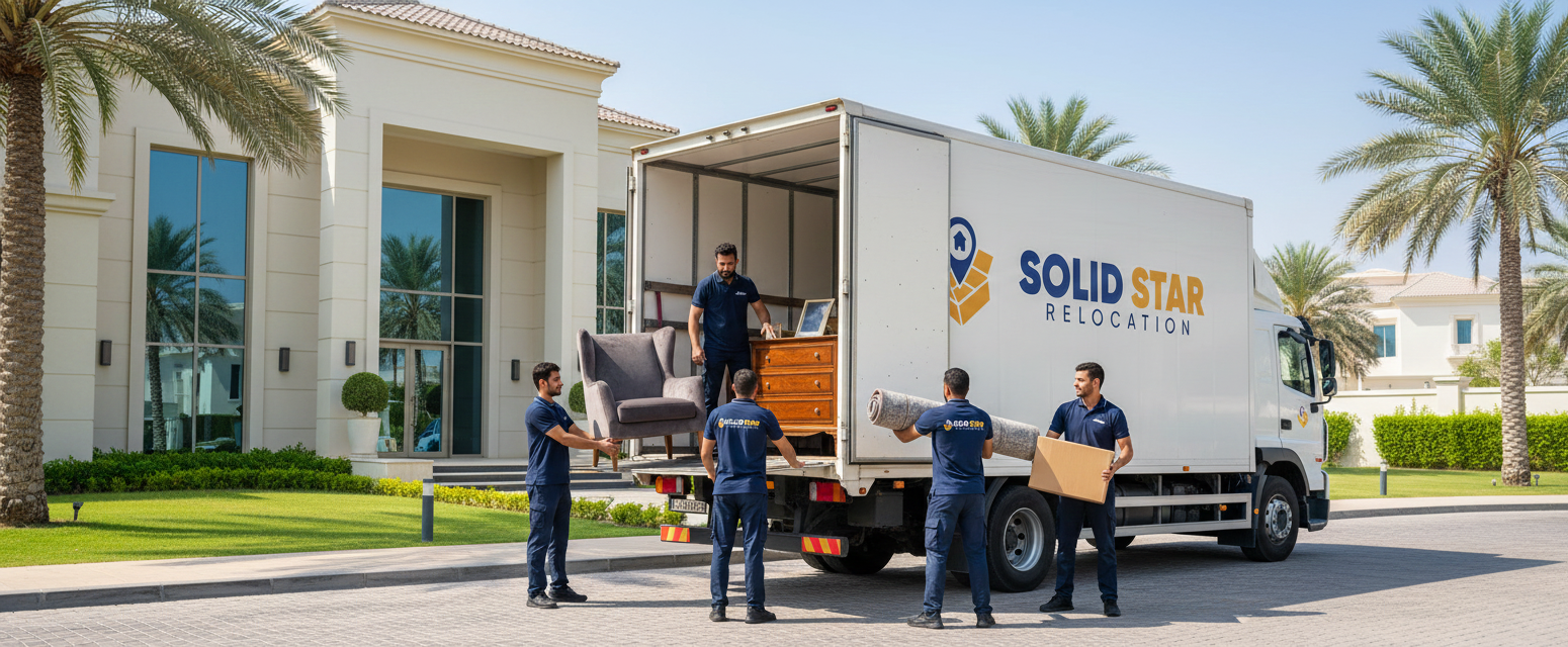 where movers put furniture into a trucks