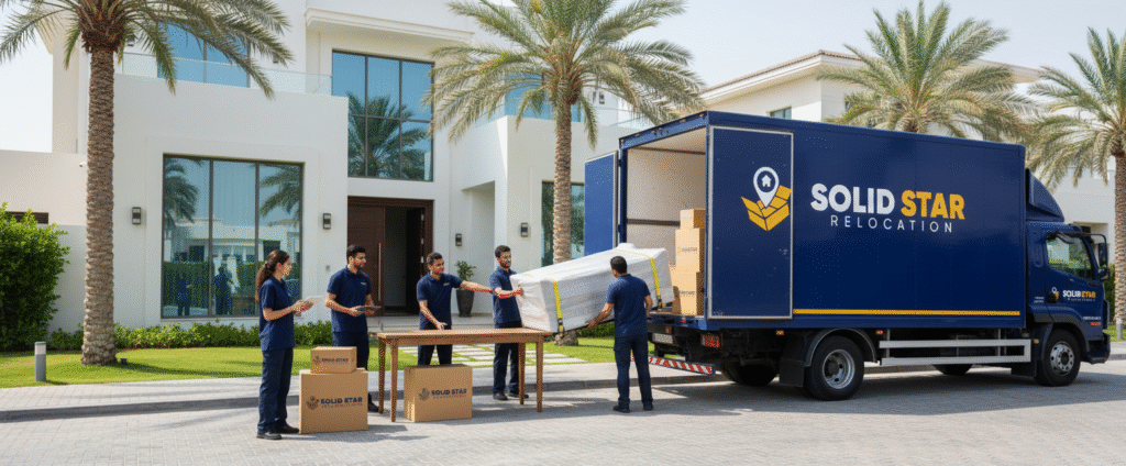 professional house movers in Dubai in dubai put home furniture into a truck safely